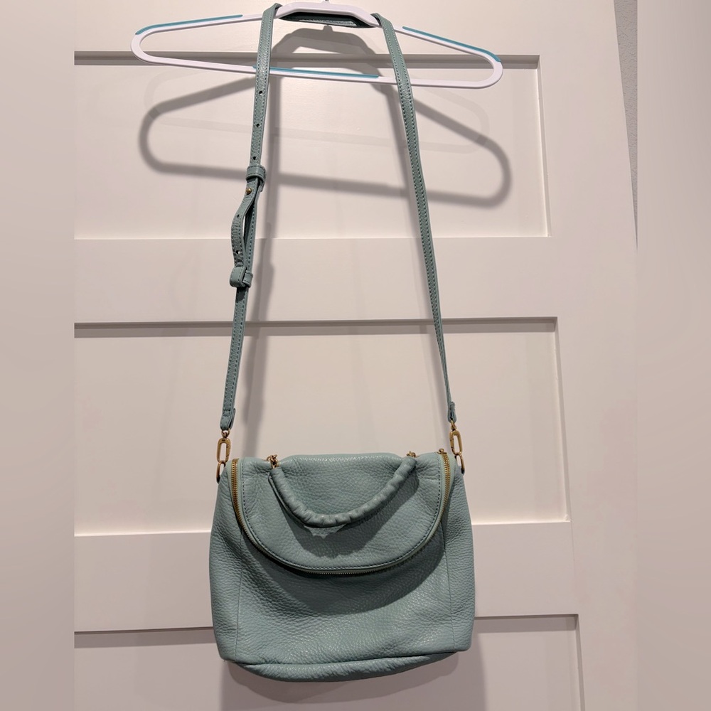 EUC Hobo brand Fern Satchel in Pale Green Pebble Leather